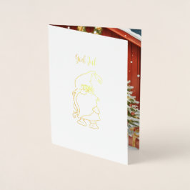 Tarjeta Con Relieve Metalizado Svensk tomte. Jul kort