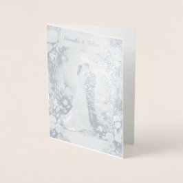 Tarjeta Con Relieve Metalizado Tarjeta Boda de Relieve metalizado personalizada