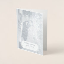 Tarjeta Boda de Relieve metalizado personalizada