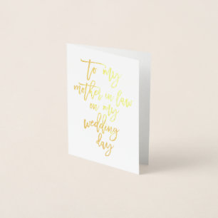 Tarjeta Con Relieve Metalizado Tarjeta De Agradecimiento A Madre Boda De Relieve 