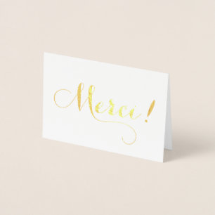 Tarjeta Con Relieve Metalizado Tarjeta de agradecimiento de caligrafía de Relieve