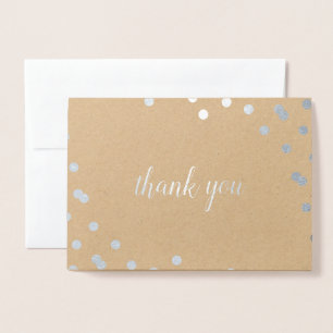 Tarjeta Con Relieve Metalizado Tarjeta de agradecimiento de Confetti Dot Relieve