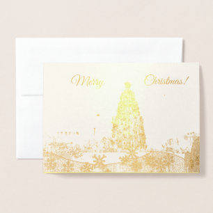 Tarjeta Con Relieve Metalizado Tarjeta de árbol de navidad de Relieve metalizado