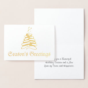Tarjeta Con Relieve Metalizado Tarjeta de árbol de navidad de Relieve metalizado