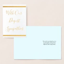 Tarjeta Con Relieve Metalizado Tarjeta de Condolencias de Relieve metalizado dora