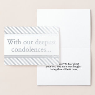 Tarjeta Con Relieve Metalizado Tarjeta de Condolencias de Relieve metalizado plat