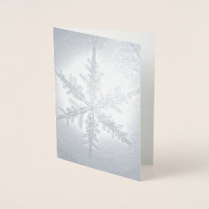 Tarjeta Con Relieve Metalizado Tarjeta de copo de nieve Relieve metalizado platea