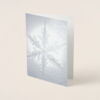 Tarjeta Con Relieve Metalizado Tarjeta de copo de nieve Relieve metalizado platea