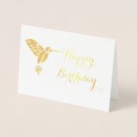 Tarjeta de cumpleaños de Hummingbird Relieve metal