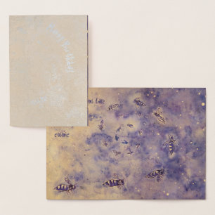 Tarjeta Con Relieve Metalizado Tarjeta de cumpleaños de Relieve metalizado de abe