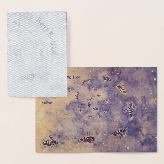 Tarjeta Con Relieve Metalizado Tarjeta de cumpleaños de Relieve metalizado de abe (Demostración)