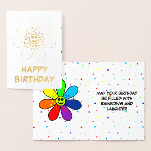 Tarjeta Con Relieve Metalizado Tarjeta de cumpleaños de Relieve metalizado de flo
