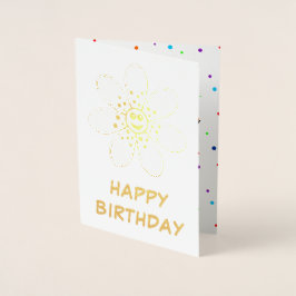 Tarjeta Con Relieve Metalizado Tarjeta de cumpleaños de Relieve metalizado de flo