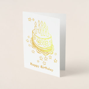 Tarjeta Con Relieve Metalizado Tarjeta de cumpleaños de Relieve metalizado para p