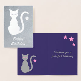 Tarjeta Con Relieve Metalizado Tarjeta de cumpleaños del Relieve metalizado Gris