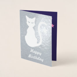 Tarjeta Con Relieve Metalizado Tarjeta de cumpleaños del Relieve metalizado Gris 