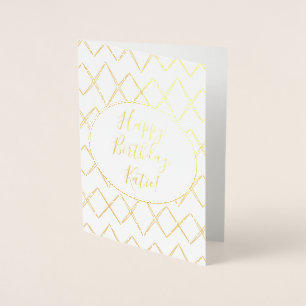 Tarjeta Con Relieve Metalizado Tarjeta de cumpleaños feliz de Relieve metalizado