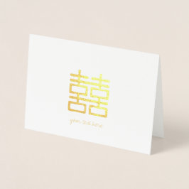 Tarjeta Con Relieve Metalizado Tarjeta De Doble Felicidad De Relieve metalizado d