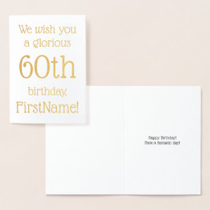Tarjeta Con Relieve Metalizado Tarjeta de felicitación de cumpleaños 60 Relieve m