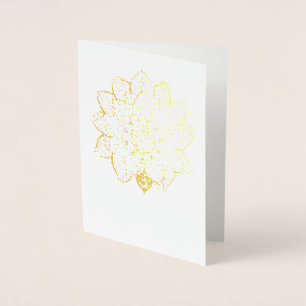 Tarjeta Con Relieve Metalizado Tarjeta de felicitación en blanco de Lotus Relieve