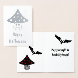 Tarjeta Con Relieve Metalizado Tarjeta de Halloween de Relieve metalizado de vamp