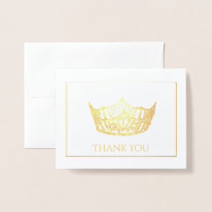 Tarjeta Con Relieve Metalizado Tarjeta de la corona de Relieve metalizado de Miss