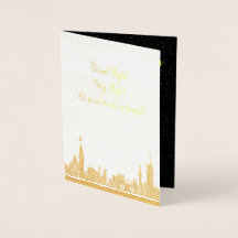 Tarjeta de navidad Relieve metalizado de vacacione