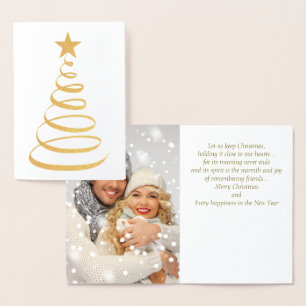 Tarjeta Con Relieve Metalizado Tarjeta de Navidades de fotografía de Relieve meta