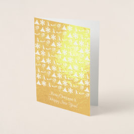 Tarjeta Con Relieve Metalizado Tarjeta de navidades de Relieve metalizado dorado 