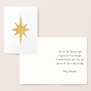 Tarjeta Con Relieve Metalizado Tarjeta de Navidades Star of Bethlehem - Relieve m