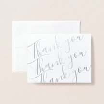 Tarjeta de nota de agradecimiento de Relieve metal