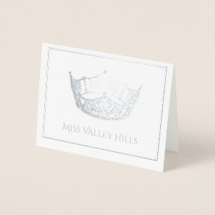 Tarjeta Con Relieve Metalizado Tarjeta de nota de la corona de Relieve metalizado