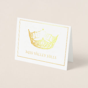 Tarjeta Con Relieve Metalizado Tarjeta de nota de la corona de Relieve metalizado