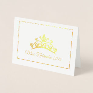 Tarjeta Con Relieve Metalizado Tarjeta de nota de Miss USA Relieve metalizado dor