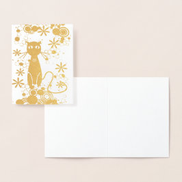 Tarjeta Con Relieve Metalizado Tarjeta de nota de Relieve metalizado Cat Blank In