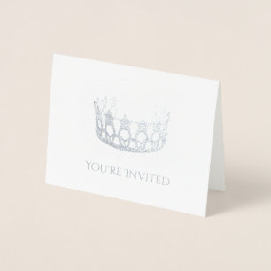 Tarjeta Con Relieve Metalizado Tarjeta de nota de Relieve metalizado de la corona
