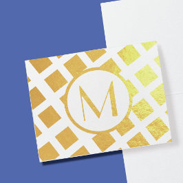 Tarjeta Con Relieve Metalizado Tarjeta de nota de Relieve metalizado inicial mono