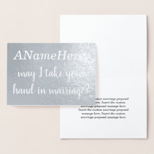 Tarjeta Con Relieve Metalizado Tarjeta de propuesta de matrimonio para Relieve me
