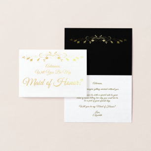 Tarjeta Con Relieve Metalizado Tarjeta de propuesta de Relieve metalizado dorado 