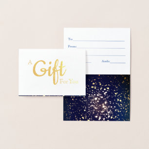 Tarjeta Con Relieve Metalizado Tarjeta de regalo de Relieve metalizado del salón