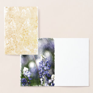 Tarjeta Con Relieve Metalizado Tarjeta de Relieve metalizado Bluebonnet