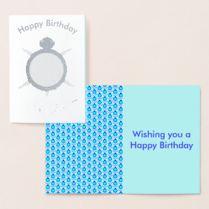 Tarjeta Con Relieve Metalizado Tarjeta de Relieve metalizado Bright Blue Turtle D