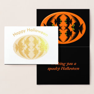 Tarjeta Con Relieve Metalizado Tarjeta de Relieve metalizado Crows de Halloween