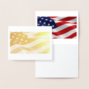 Tarjeta Con Relieve Metalizado Tarjeta de Relieve metalizado de bandera estadouni