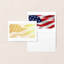 Tarjeta Con Relieve Metalizado Tarjeta de Relieve metalizado de bandera estadouni