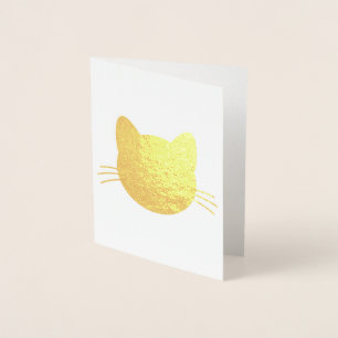 Tarjeta Con Relieve Metalizado Tarjeta de Relieve metalizado de cabeza de gato