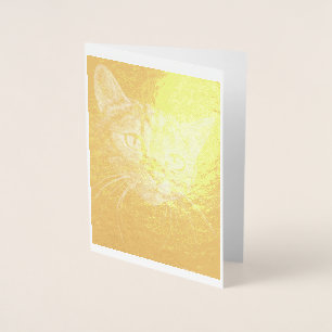 Tarjeta Con Relieve Metalizado Tarjeta de Relieve metalizado de cara de gato