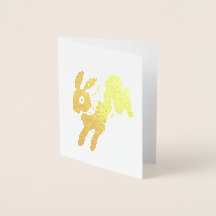 Tarjeta de Relieve metalizado de conejo de Pascua 