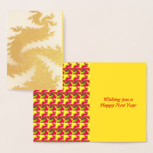 Tarjeta Con Relieve Metalizado Tarjeta de Relieve metalizado de dragón china para