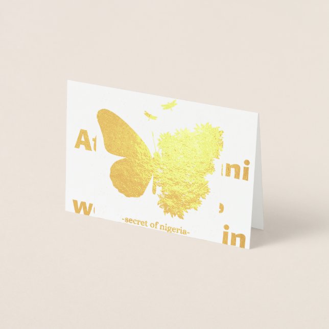 Tarjeta Con Relieve Metalizado Tarjeta de Relieve metalizado de 🦋 GOLDEN BUTTERF (Anverso)